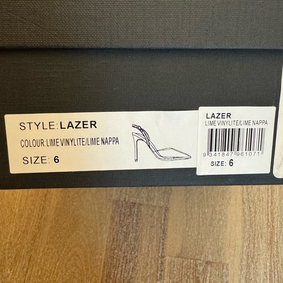 Tony Bianco Green Vinyl Slingback Heels 6 - Picture 6 of 6